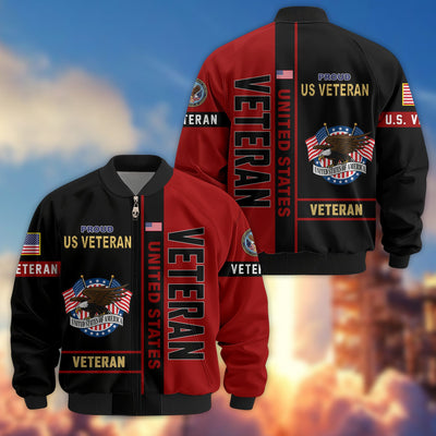 Premium US Veterans Bomber Jacket, Gifts For US Veterans, Gifts On Father's Day, Veterans Day.