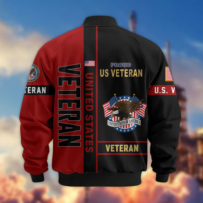 Premium US Veterans Bomber Jacket, Gifts For US Veterans, Gifts On Father's Day, Veterans Day.