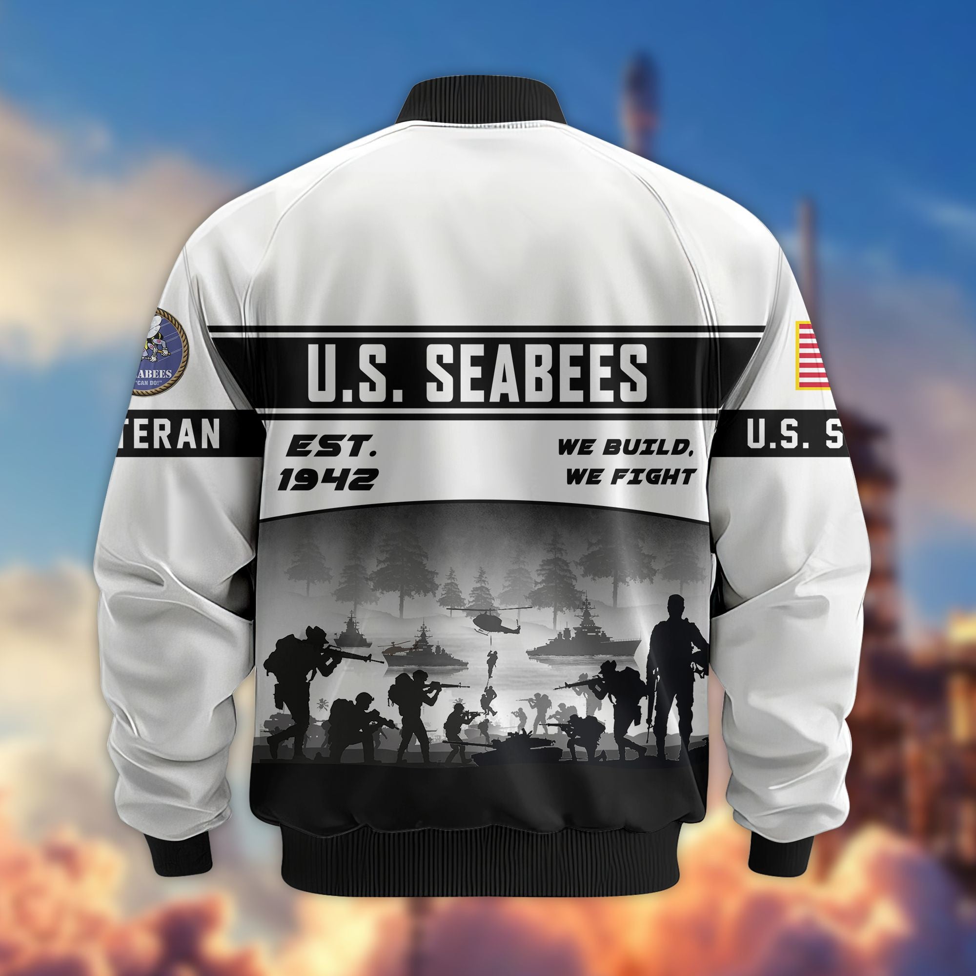 Premium US Veterans Bomber Jacket, Gifts For US Veterans, Gifts On Father's Day, Veterans Day.