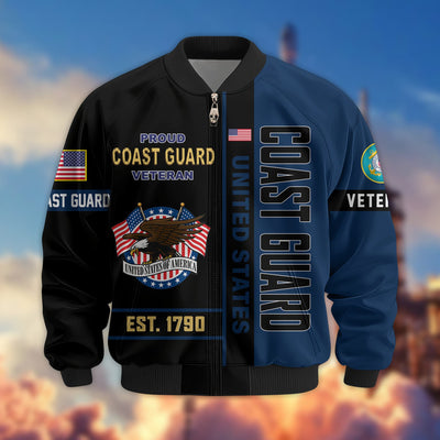 Premium US Veterans Bomber Jacket, Gifts For US Veterans, Gifts On Father's Day, Veterans Day.