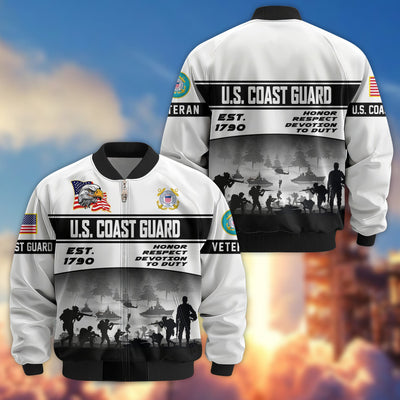 Premium US Veterans Bomber Jacket, Gifts For US Veterans, Gifts On Father's Day, Veterans Day.