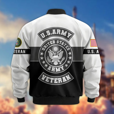 Premium US Veterans Bomber Jacket, Gifts For US Veterans, Gifts On Father's Day, Veterans Day.