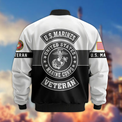 Premium US Veterans Bomber Jacket, Gifts For US Veterans, Gifts On Father's Day, Veterans Day.