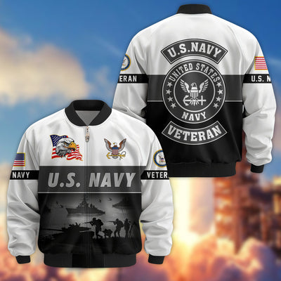 Premium US Veterans Bomber Jacket, Gifts For US Veterans, Gifts On Father's Day, Veterans Day.