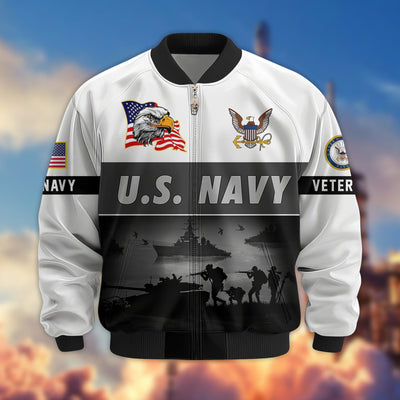 Premium US Veterans Bomber Jacket, Gifts For US Veterans, Gifts On Father's Day, Veterans Day.