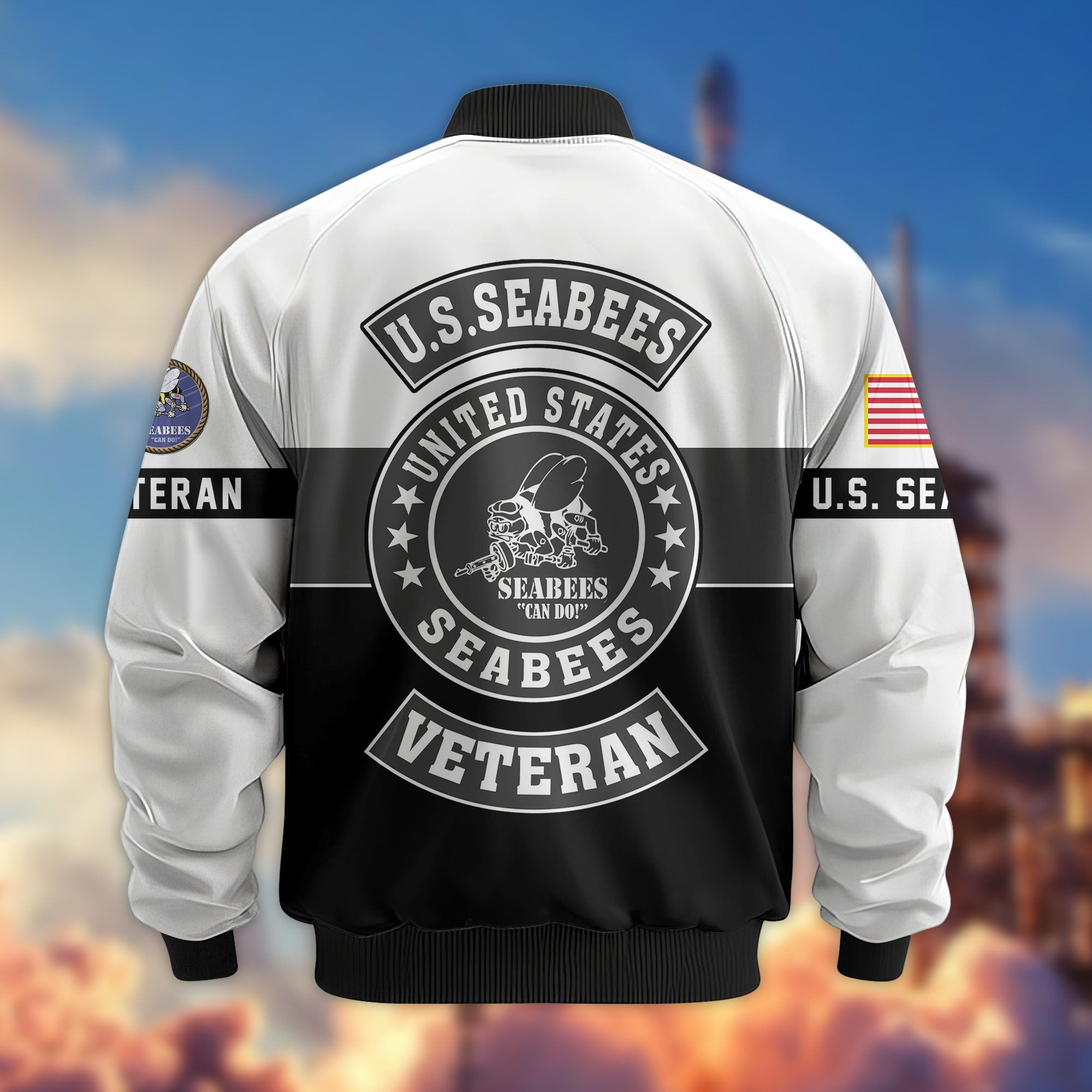 Premium US Veterans Bomber Jacket, Gifts For US Veterans, Gifts On Father's Day, Veterans Day.