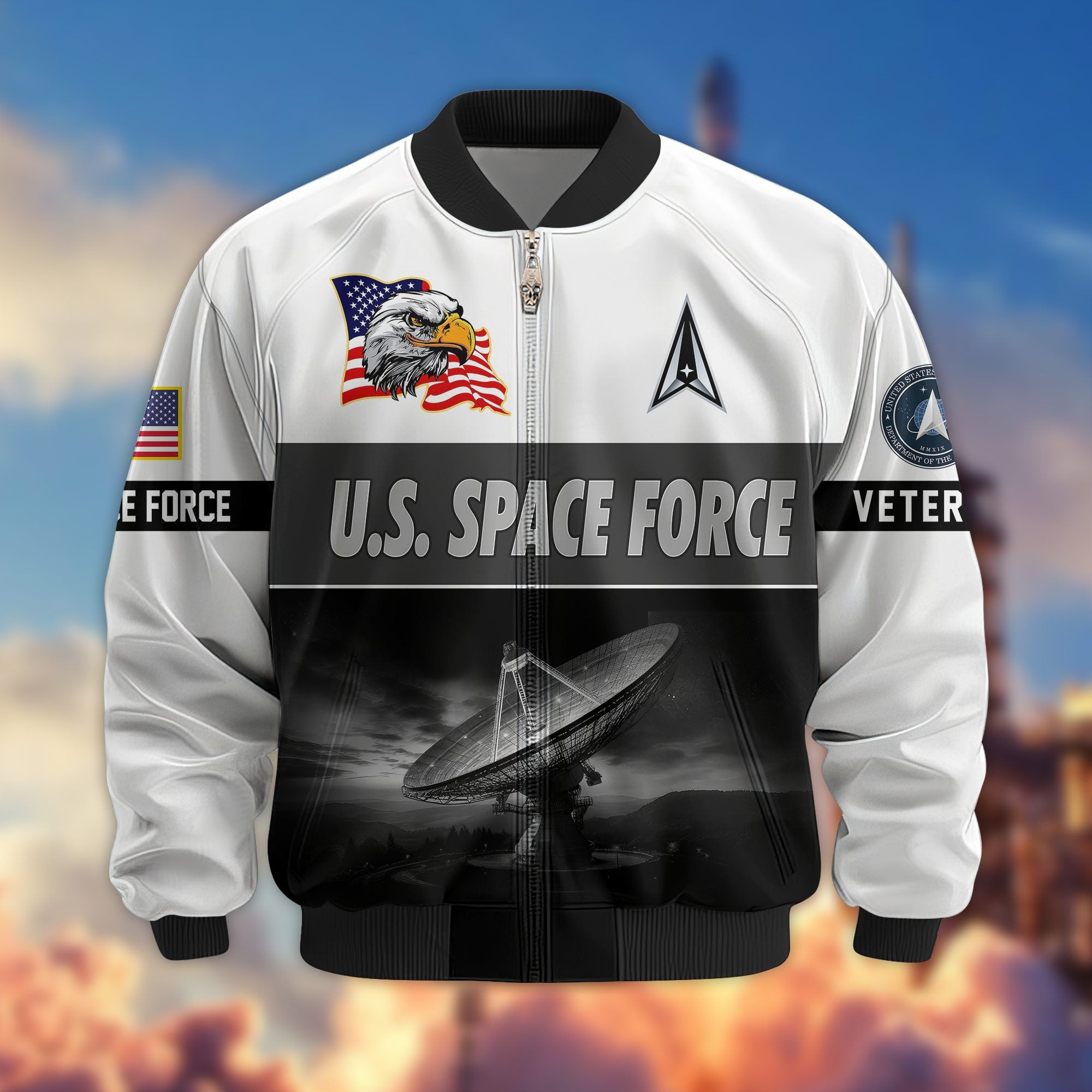 Premium US Veterans Bomber Jacket, Gifts For US Veterans, Gifts On Father's Day, Veterans Day.