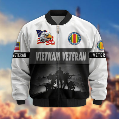 Premium US Veterans Bomber Jacket, Gifts For US Veterans, Gifts On Father's Day, Veterans Day.