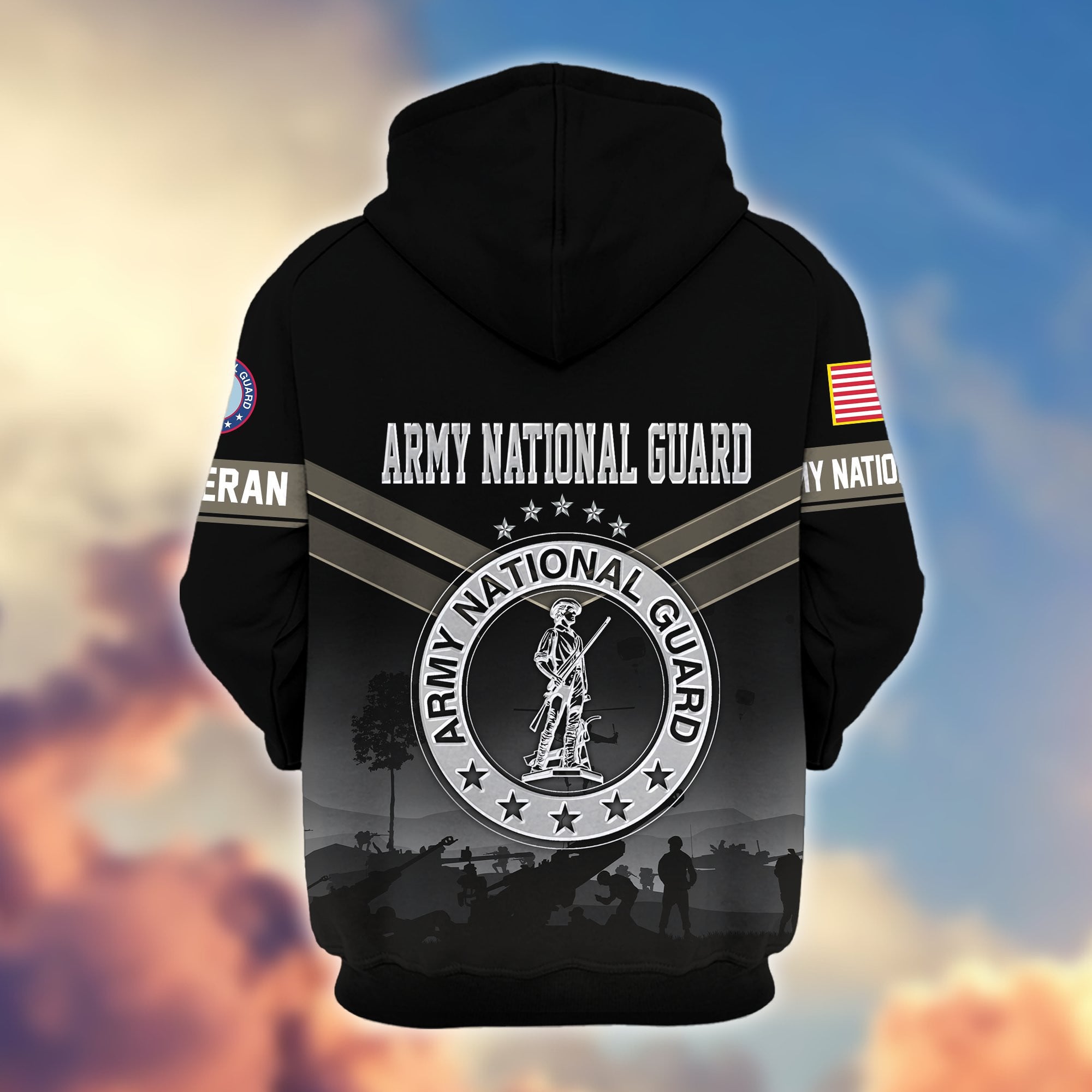 Premium US Veterans Zip Hoodie, Gifts For US Veterans, Gifts On Father's Day, Veterans Day.