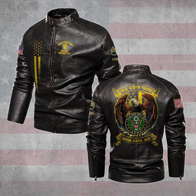 Premium US Army Veteran Leather Jacket, Gifts For Army Veteran, Gifts On Father's Day, Veterans Day.