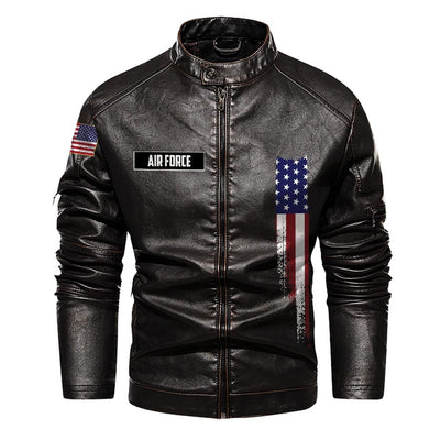 Premium USAF Veteran Leather Jacket, Gifts For Air Force Veteran, Gifts On Father's Day, Veterans Day.