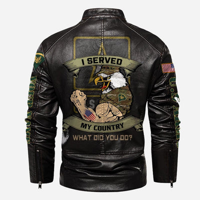 Premium Custom US Army Veteran Leather Jacket, Gifts For Army Veteran, Gifts On Father's Day, Veterans Day.