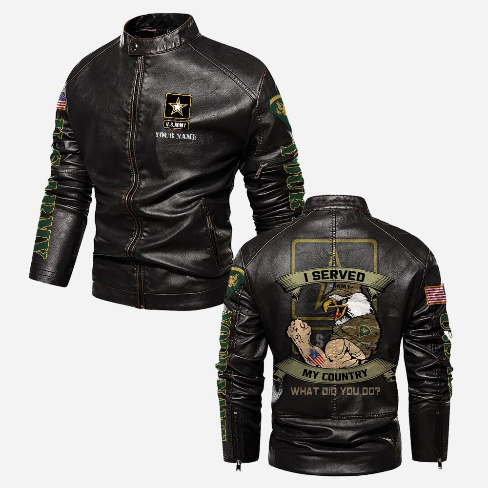Premium Custom US Army Veteran Leather Jacket, Gifts For Army Veteran, Gifts On Father's Day, Veterans Day.