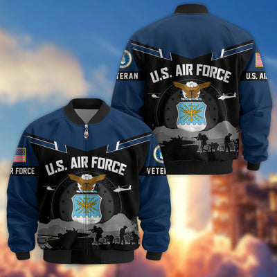 Premium US Veterans Bomber Jacket, Gifts For US Veterans, Gifts On Father's Day, Veterans Day.