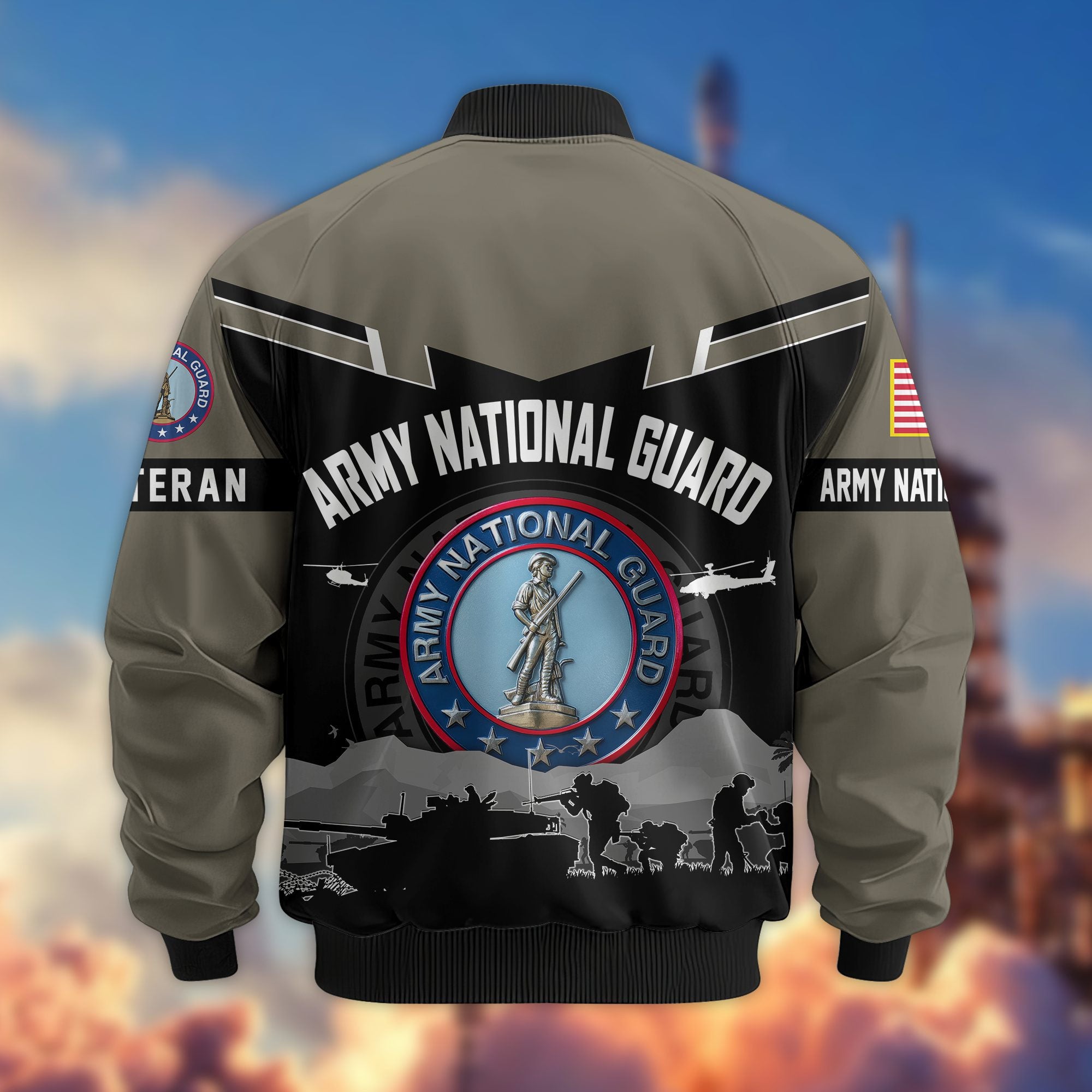 Premium US Veterans Bomber Jacket, Gifts For US Veterans, Gifts On Father's Day, Veterans Day.