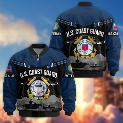 Premium US Veterans Bomber Jacket, Gifts For US Veterans, Gifts On Father's Day, Veterans Day.