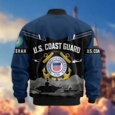 Premium US Veterans Bomber Jacket, Gifts For US Veterans, Gifts On Father's Day, Veterans Day.