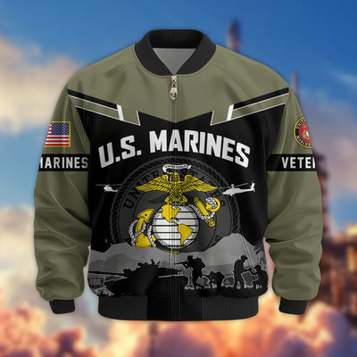 Premium US Veterans Bomber Jacket, Gifts For US Veterans, Gifts On Father's Day, Veterans Day.