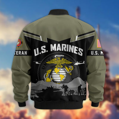 Premium US Veterans Bomber Jacket, Gifts For US Veterans, Gifts On Father's Day, Veterans Day.