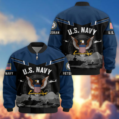 Premium US Veterans Bomber Jacket, Gifts For US Veterans, Gifts On Father's Day, Veterans Day.