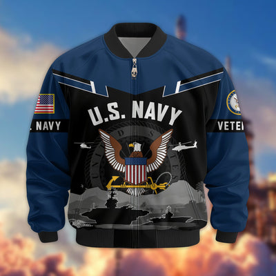 Premium US Veterans Bomber Jacket, Gifts For US Veterans, Gifts On Father's Day, Veterans Day.