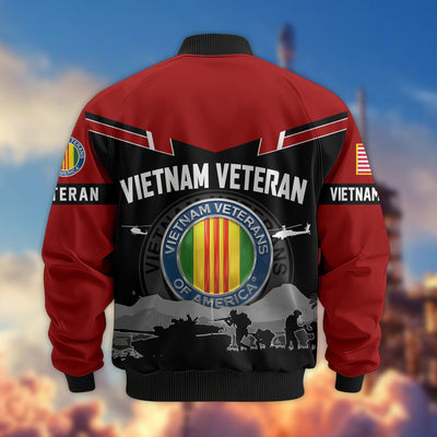Premium US Veterans Bomber Jacket, Gifts For US Veterans, Gifts On Father's Day, Veterans Day.
