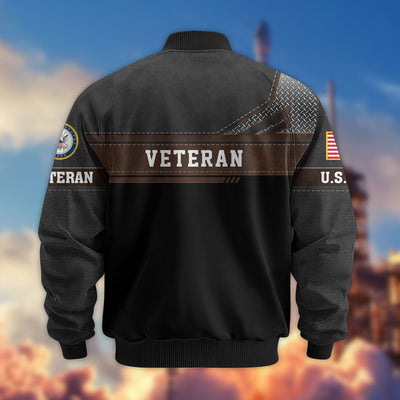 Premium US Veterans Bomber Jacket, Gifts For US Veterans, Gifts On Father's Day, Veterans Day.