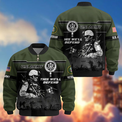 Premium US Veterans Bomber Jacket, Gifts For US Veterans, Gifts On Father's Day, Veterans Day.