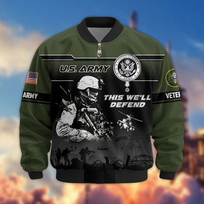 Premium US Veterans Bomber Jacket, Gifts For US Veterans, Gifts On Father's Day, Veterans Day.