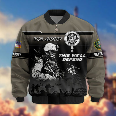 Premium US Veterans Bomber Jacket, Gifts For US Veterans, Gifts On Father's Day, Veterans Day.