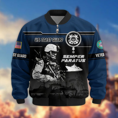 Premium US Veterans Bomber Jacket, Gifts For US Veterans, Gifts On Father's Day, Veterans Day.