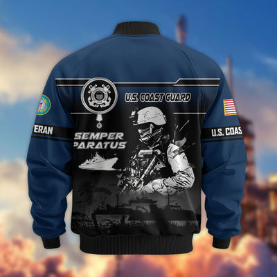 Premium US Veterans Bomber Jacket, Gifts For US Veterans, Gifts On Father's Day, Veterans Day.
