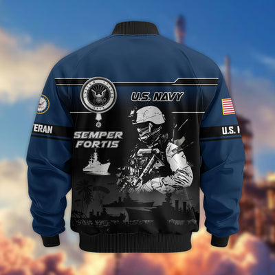 Premium US Veterans Bomber Jacket, Gifts For US Veterans, Gifts On Father's Day, Veterans Day.
