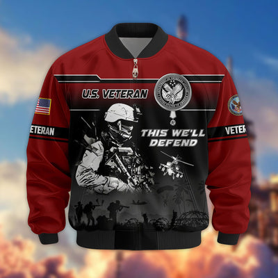 Premium US Veterans Bomber Jacket, Gifts For US Veterans, Gifts On Father's Day, Veterans Day.