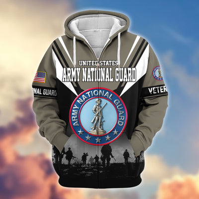 Premium US Veterans Zip Hoodie, Gifts For US Veterans, Gifts On Father's Day, Veterans Day.