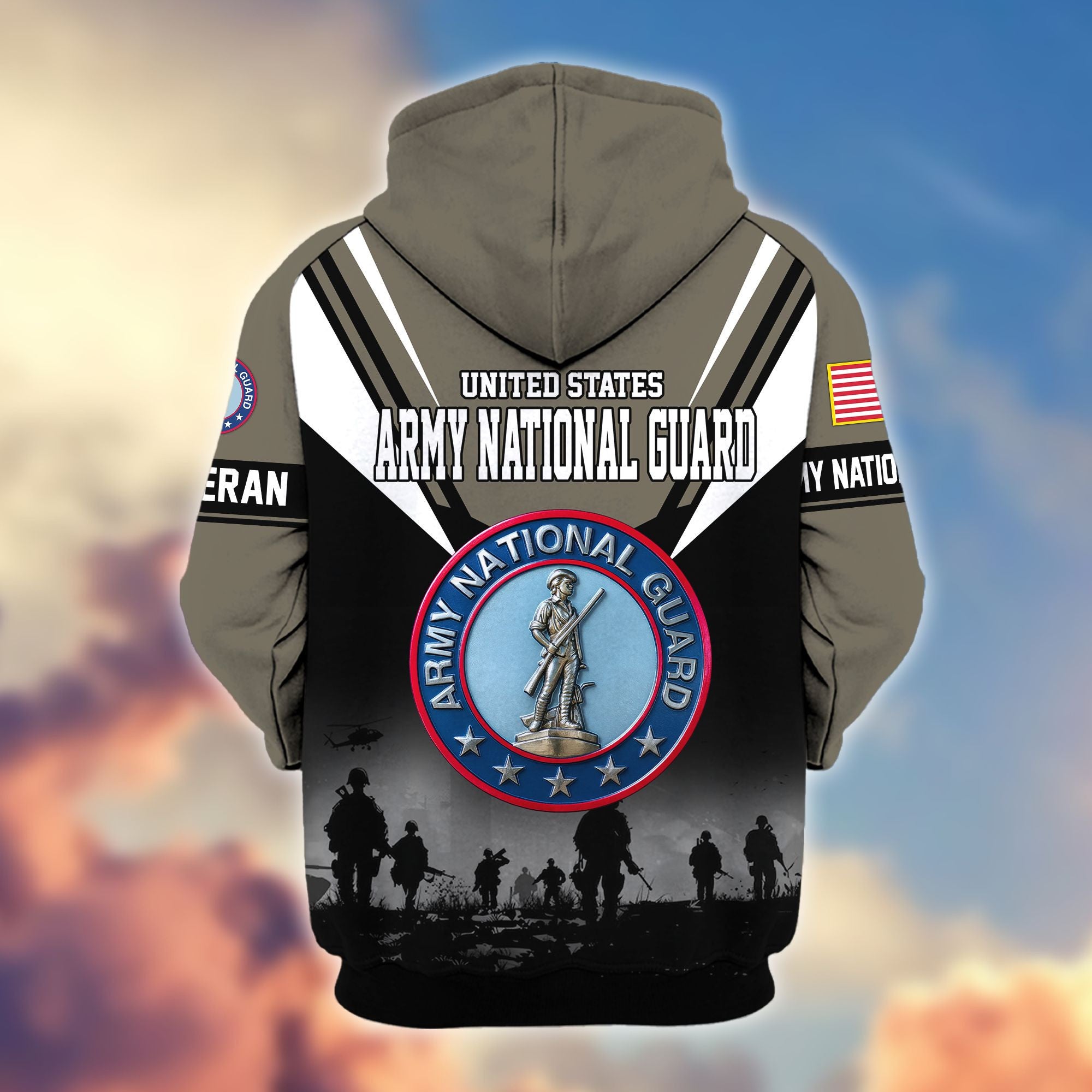 Premium US Veterans Zip Hoodie, Gifts For US Veterans, Gifts On Father's Day, Veterans Day.