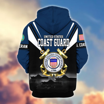 Premium US Veterans Zip Hoodie, Gifts For US Veterans, Gifts On Father's Day, Veterans Day.