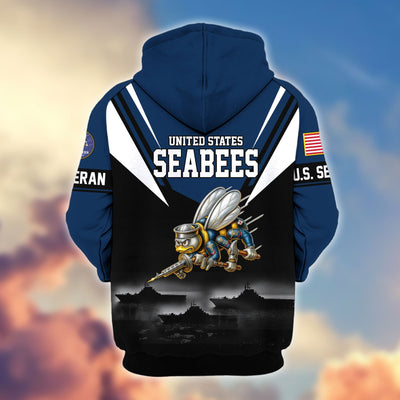 Premium US Veterans Zip Hoodie, Gifts For US Veterans, Gifts On Father's Day, Veterans Day.