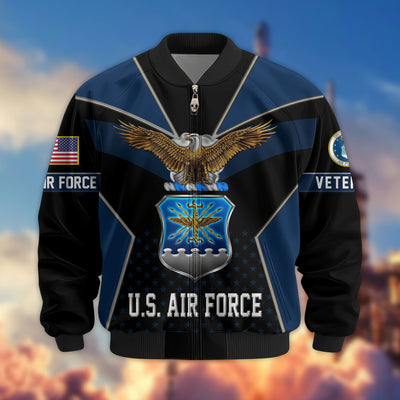 Premium US Veterans Bomber Jacket, Gifts For US Veterans, Gifts On Father's Day, Veterans Day.