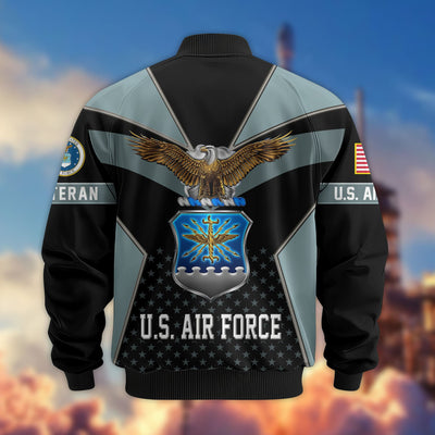 Premium US Veterans Bomber Jacket, Gifts For US Veterans, Gifts On Father's Day, Veterans Day.