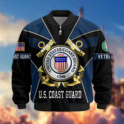 Premium US Veterans Bomber Jacket, Gifts For US Veterans, Gifts On Father's Day, Veterans Day.