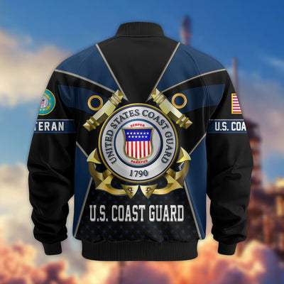 Premium US Veterans Bomber Jacket, Gifts For US Veterans, Gifts On Father's Day, Veterans Day.