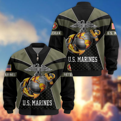Premium US Veterans Bomber Jacket, Gifts For US Veterans, Gifts On Father's Day, Veterans Day.