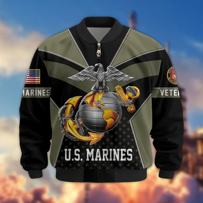 Premium US Veterans Bomber Jacket, Gifts For US Veterans, Gifts On Father's Day, Veterans Day.