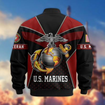 Premium US Veterans Bomber Jacket, Gifts For US Veterans, Gifts On Father's Day, Veterans Day.