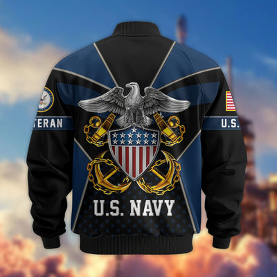 Premium US Veterans Bomber Jacket, Gifts For US Veterans, Gifts On Father's Day, Veterans Day.