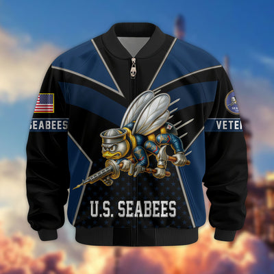 Premium US Veterans Bomber Jacket, Gifts For US Veterans, Gifts On Father's Day, Veterans Day.
