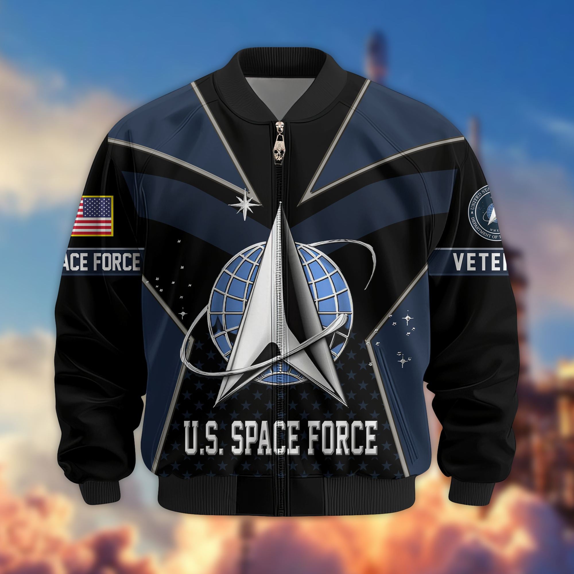 Premium US Veterans Bomber Jacket, Gifts For US Veterans, Gifts On Father's Day, Veterans Day.