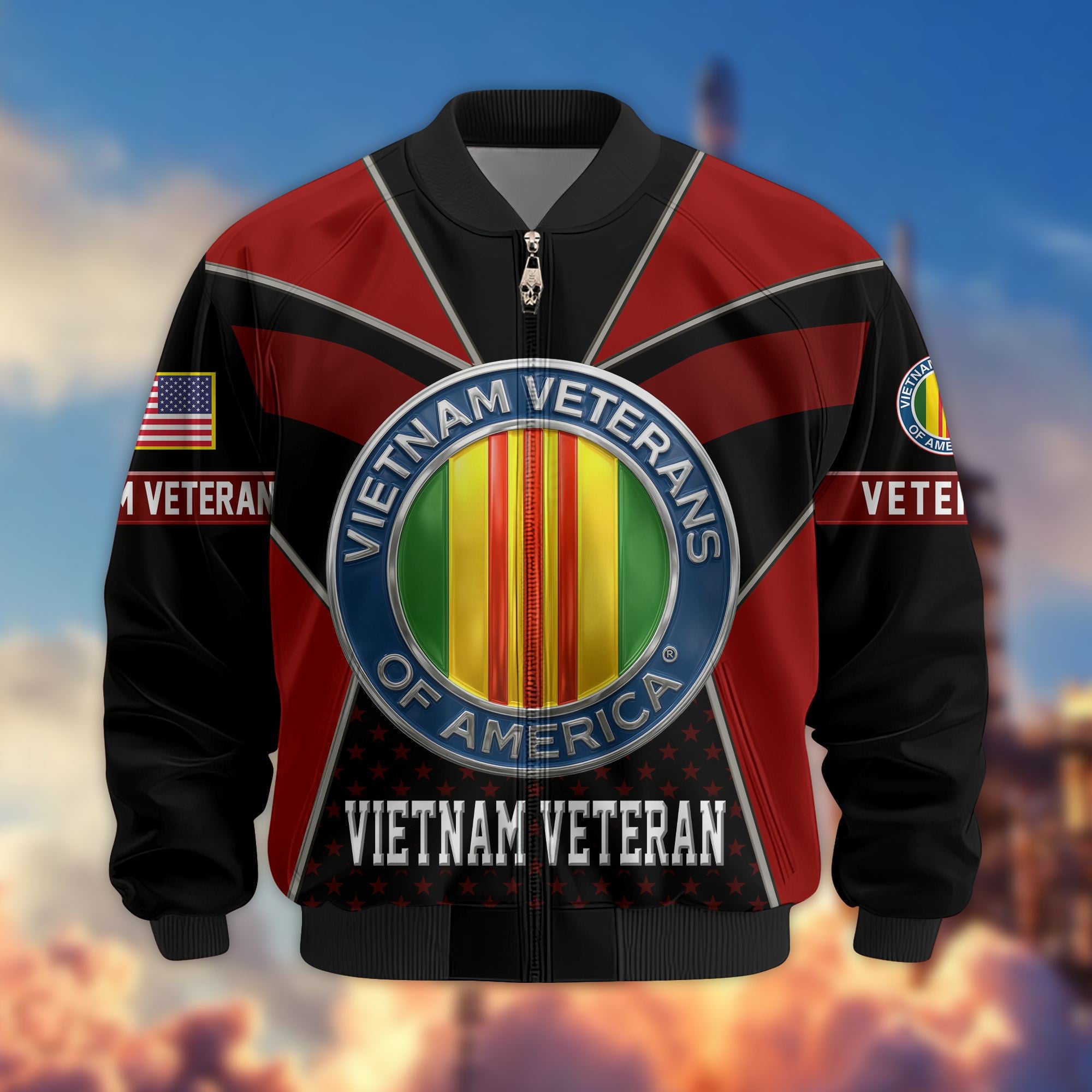 Premium US Veterans Bomber Jacket, Gifts For US Veterans, Gifts On Father's Day, Veterans Day.