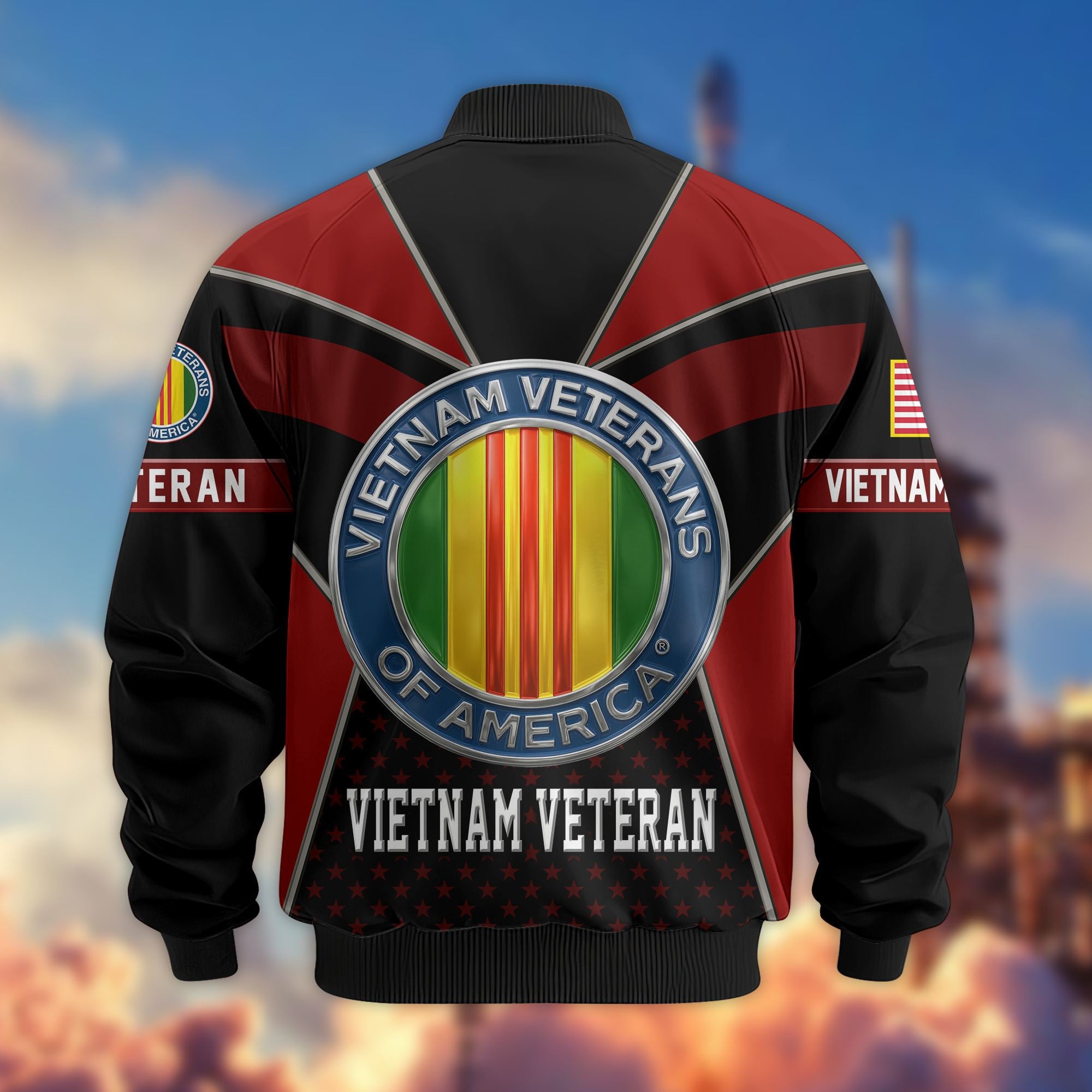 Premium US Veterans Bomber Jacket, Gifts For US Veterans, Gifts On Father's Day, Veterans Day.